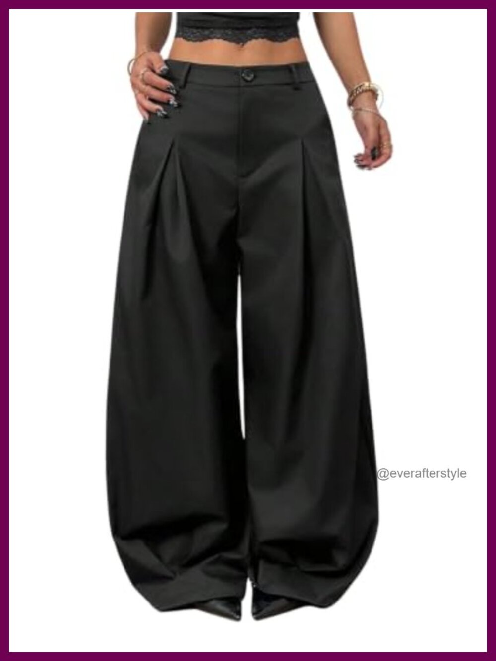 Verdusa Women's Wide Leg Barrel Balloon Pants Baggy Dress Pants